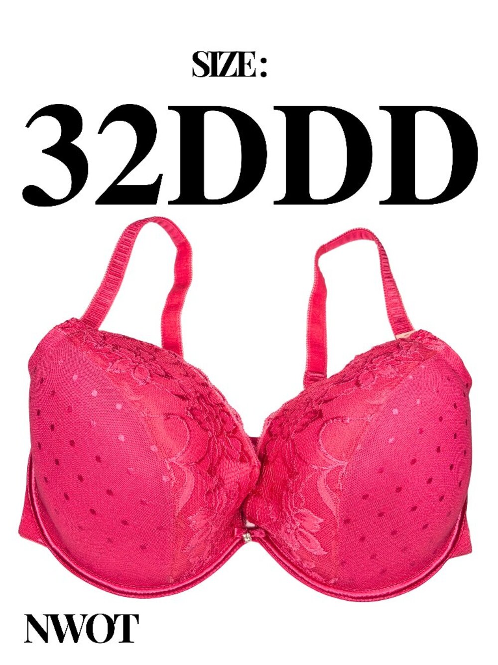 Crème Bralée by QT Intimates Lace Underwire Bra NWOT — Size 32DDD